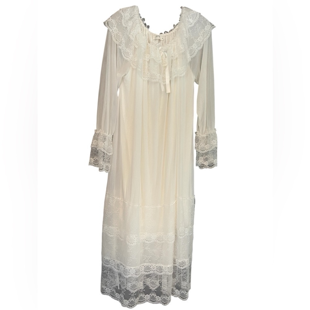 Palace Home White Lace Regency Nightgown S Bridgerton Romantic Cottagecore